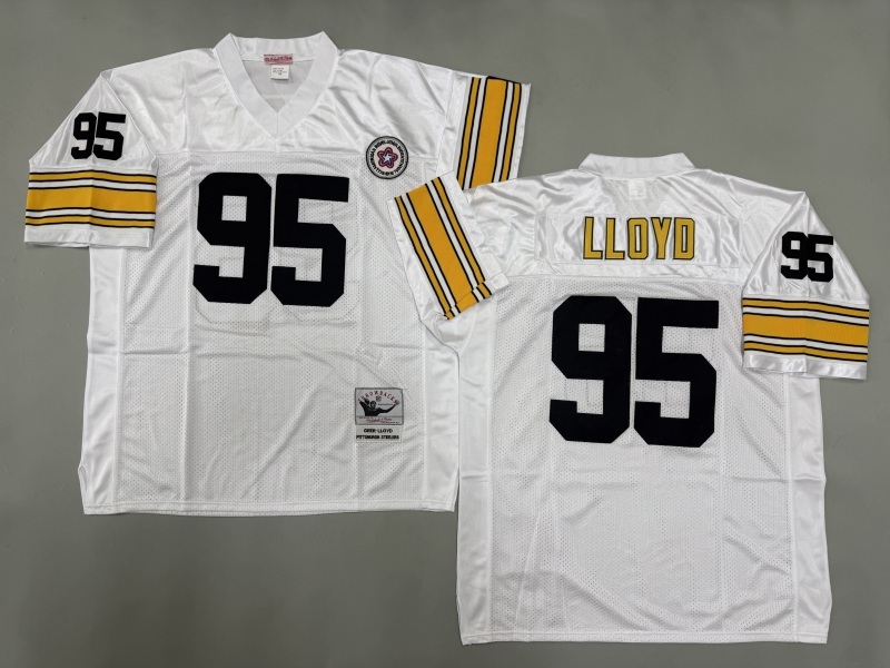 Men 2025 Pittsburgh Steelers #95 Loyd white Throwback Limited NFL Jersey style 002->pittsburgh steelers->NFL Jersey